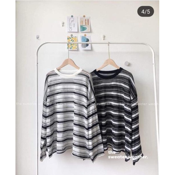 Áo kẻ dài tay chất cotton len giấy TTB876 ATSHOP CHUYÊN SỈ LẺ THỜI TRANG