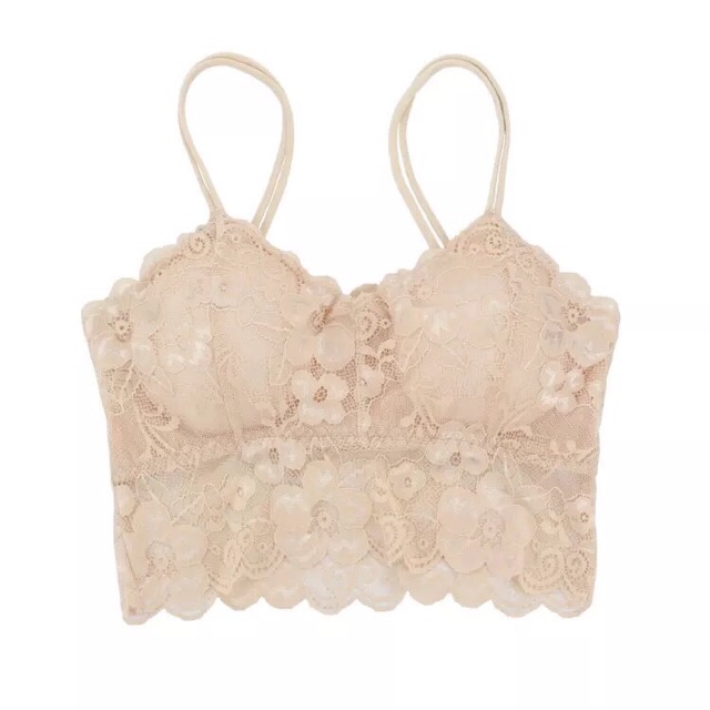 Áo bra 2 dây ren hoa cúc ôm ngực mềm mịn 077