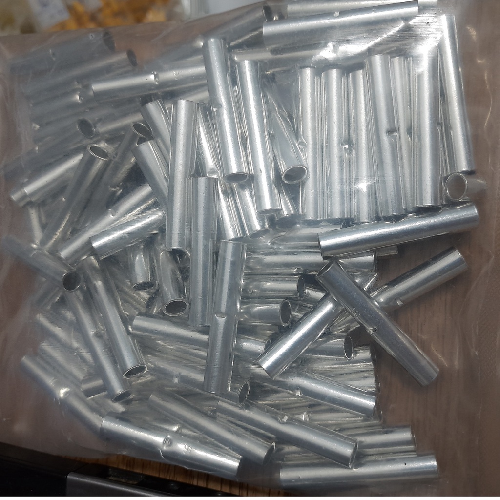 Đầu cos nối đồng 99,99%, xi mạ chống oxi hóa 1cái GTY cosse cốt nối thẳng, ống cút bấm nối dây điện