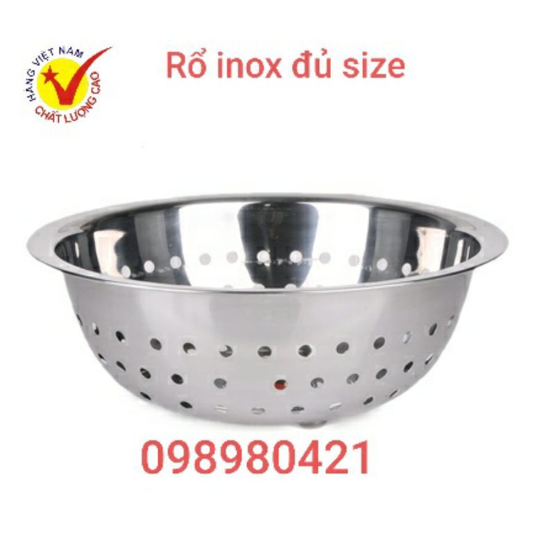 Rổ inox ,rổ rửa rau,rổ úp bát đũa ,hàng inox dày dặn bóng đẹp đủ size 22_38