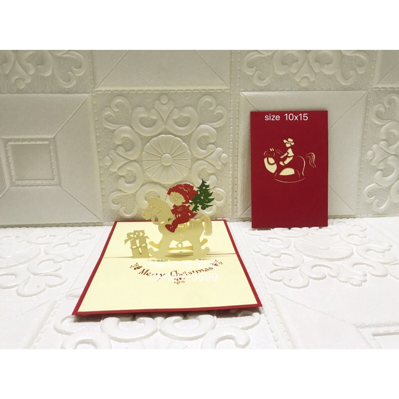 Em Bé ( cưỡi ngựa ) - Noel - Thiệp 3D | BigBuy360 - bigbuy360.vn