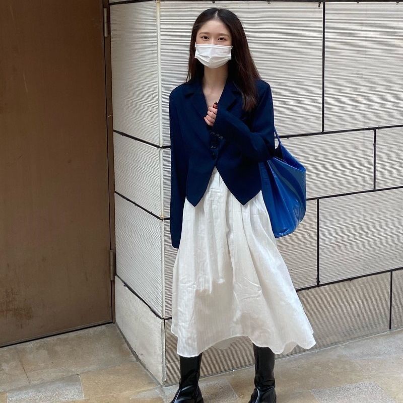 Túi tote Đeo Vai Bằng Da Bóng Màu Xanh Dương Sức Chứa Lớn Đa Năng