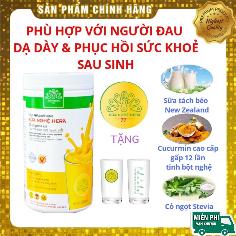 Sữa Nghệ Hera 500g[CHÍNH HÃNG]❤Đẩy Lùi Đau Dạ Dày♥Đẹp Da