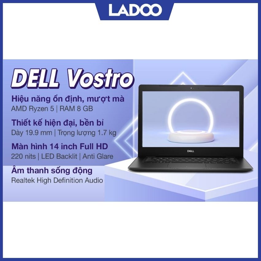 [VOUCHER 250K, Tặng Balo+Chuột] Laptop Dell Vostro 3405 (V4R53500U003W)/ Ryzen R5/ Ram 8GB/ SSD 512GB/ 14.0''/ Win 10SL