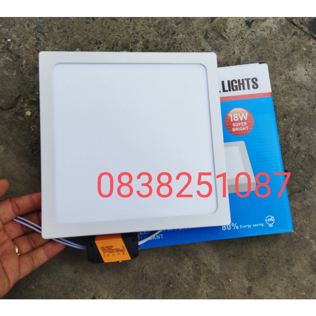 Đèn led áp trần nổi 18W Vuông ánh sáng trắng - kích thước 21x21cm
