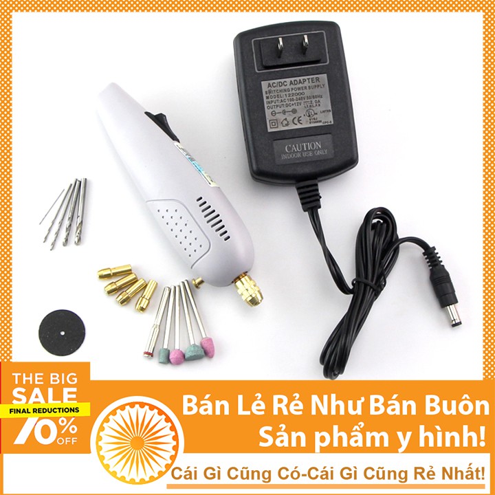 Bộ máy khoan mài cắt cầm tay mini 12VDC 12000rpm