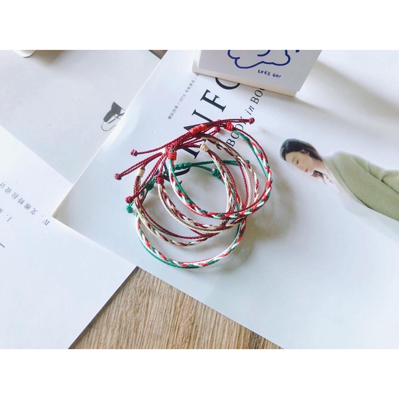 Vòng tay, vòng chân nam nữ waterproof giáng sinh phối ba màu