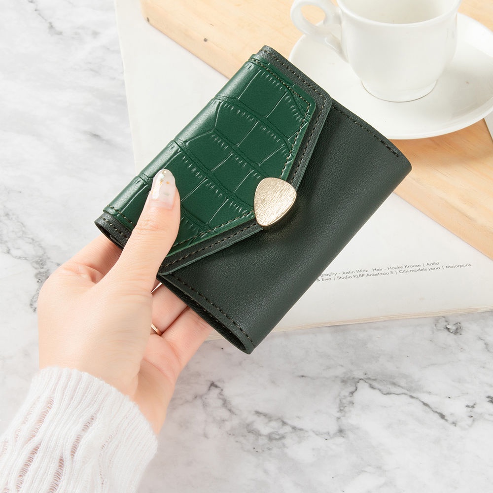 Ví ngắn siêu mỏng nhiều ngăn có khóa kéo tiện dụng