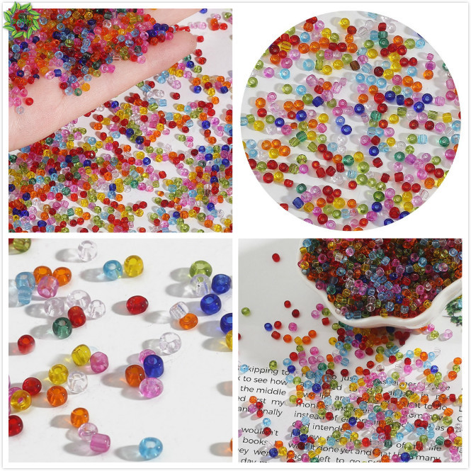 Set hạt cườm trong suốt nhiều màu kích thước 2 / 3 / 4mm làm trang sức