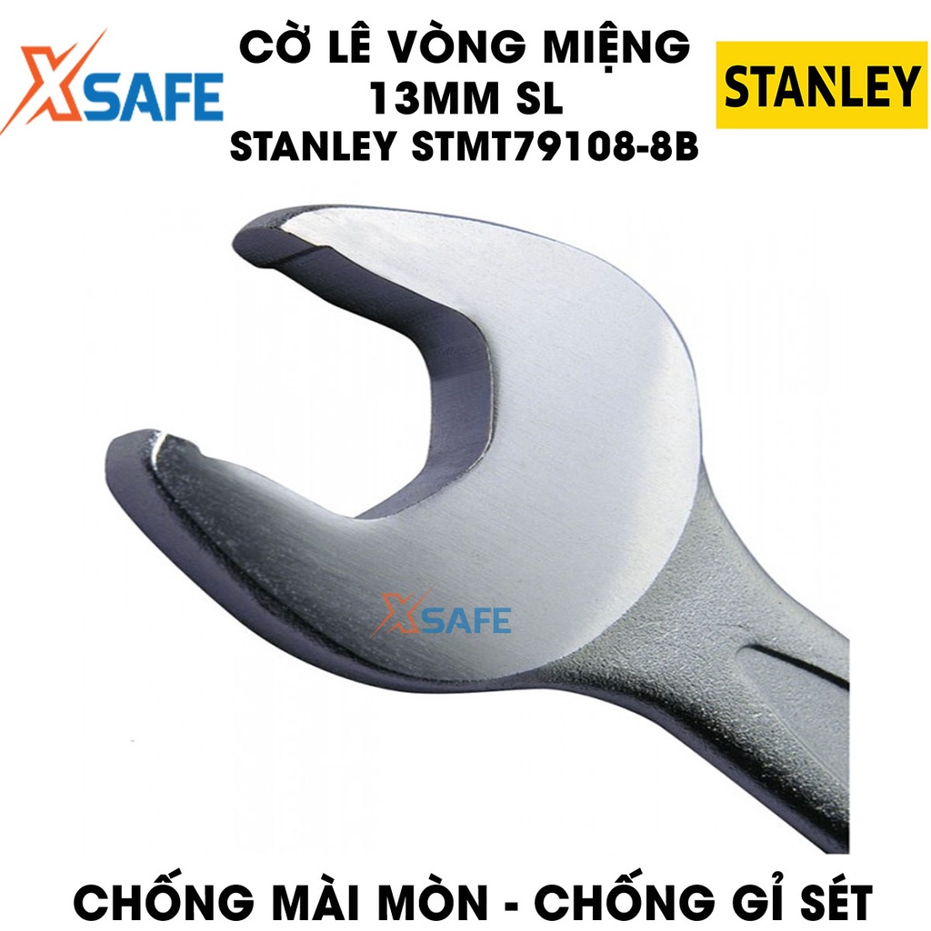 Cờ lê vòng miệng SL STANLEY STMT79108-8B 13mm 1 đầu hở 1 đầu vòng, chất liệu thép CR-V cứng, không gỉ sét - Chính hãng