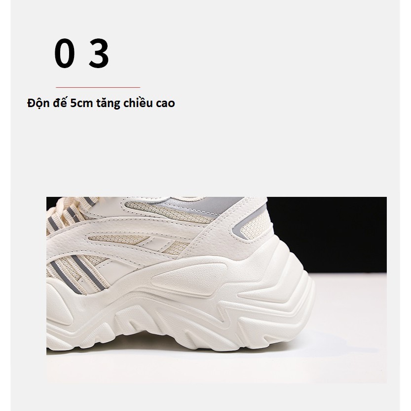 GIÀY THỂ THAO NỮ TRẮNG ĐEN. ĐỘN ĐẾ 5 PHÂN CHIỀU CAO. XINH XẮN SANG CHẢNH. | BigBuy360 - bigbuy360.vn