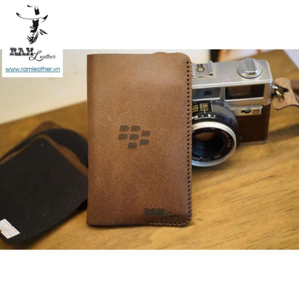 Bao da Blackberry Q20 da bò thật mài nhám cao cấp-chính hãng ram leather . *