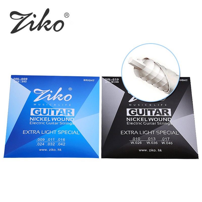 Dây đàn Guitar điện ZIKO DN - 009/010 - Mỏng/ Mềm / Chất lượng - Bấm êm tay và hạn chế sét rỉ