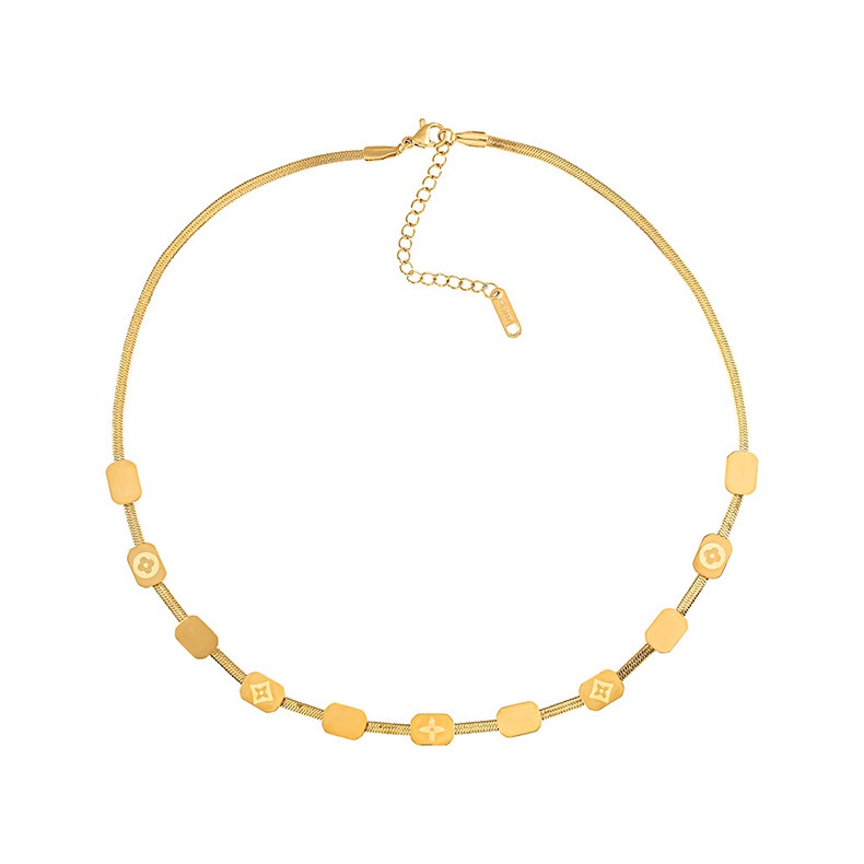 Vòng cổ Thép Titan Mạ Vàng 18K Mặt Cỏ Bốn Lá Thời Trang