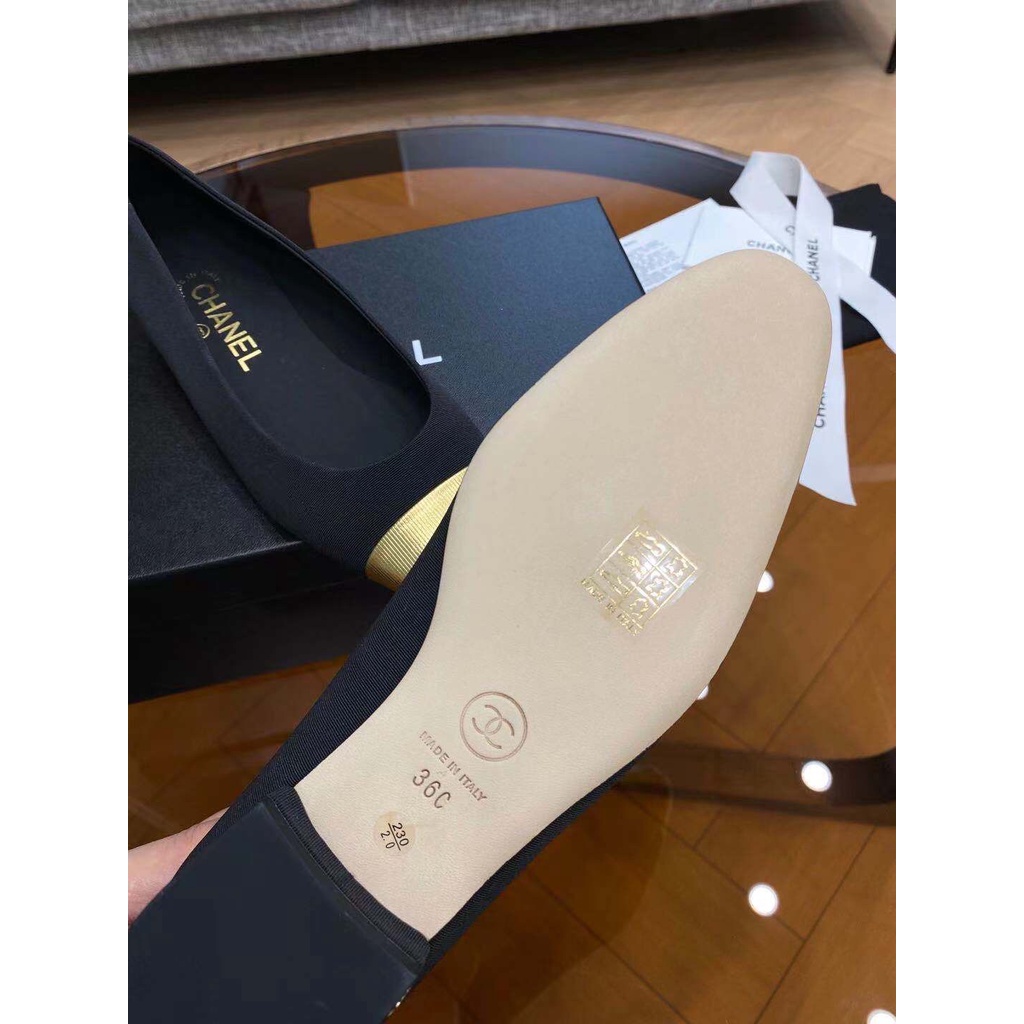 Giày Lười Đế Bằng Màu Đen/Vàng Cho Nữ Tập Múa Ba Lê