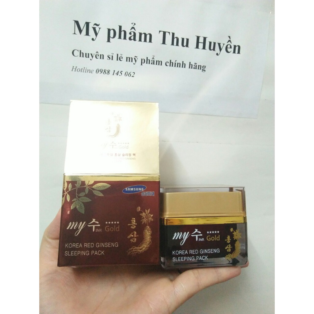 Kem sâm tổng hợp ngày đêm MY GOLD KOREA RED GINSENG AQUA WRINKLE & WHITENING CREAM 50ML [Linh Vỹ Authentic]