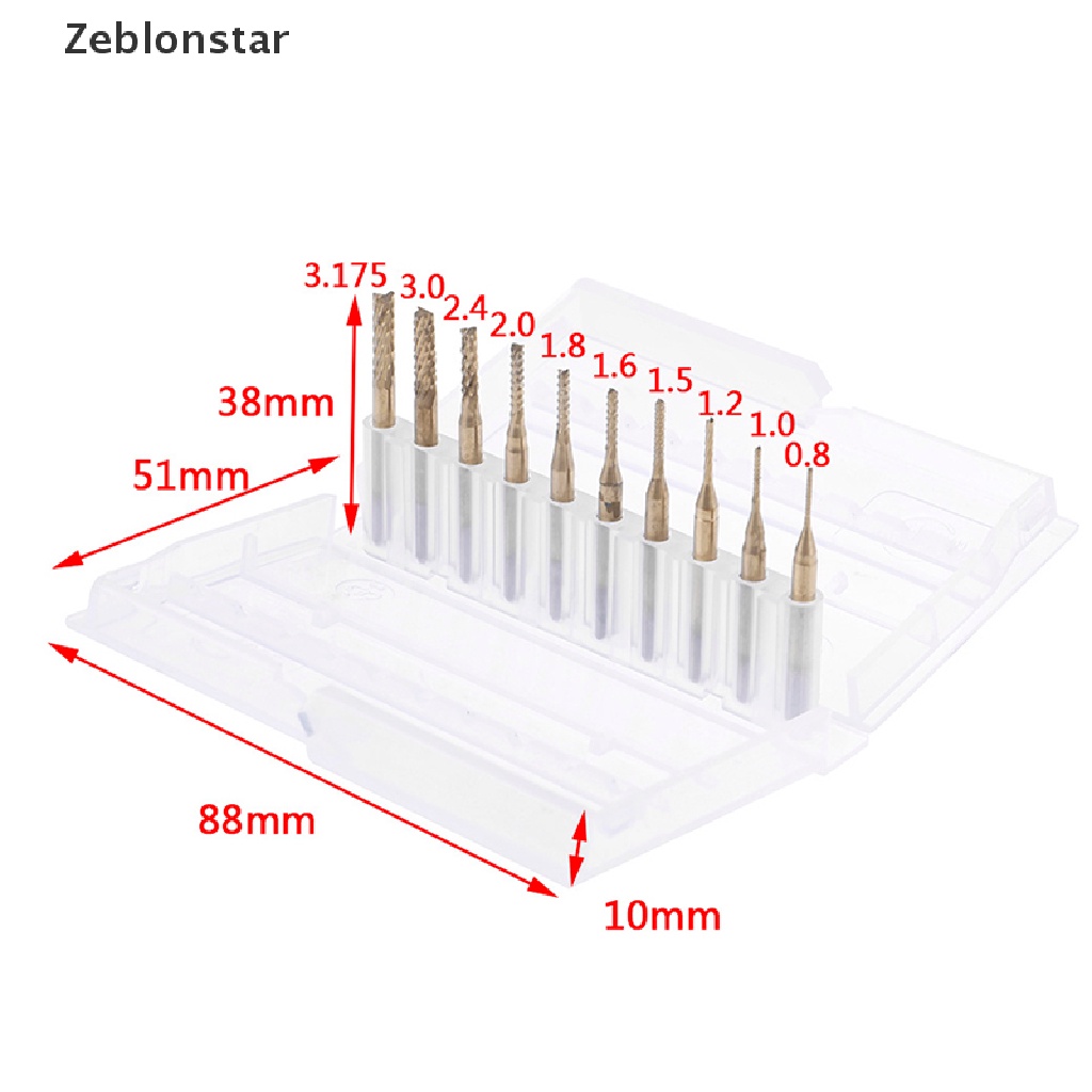 Set 10 Mũi Khoan PCB 1 / 8 '' 0.8-3.175mm Chuyên Dụng