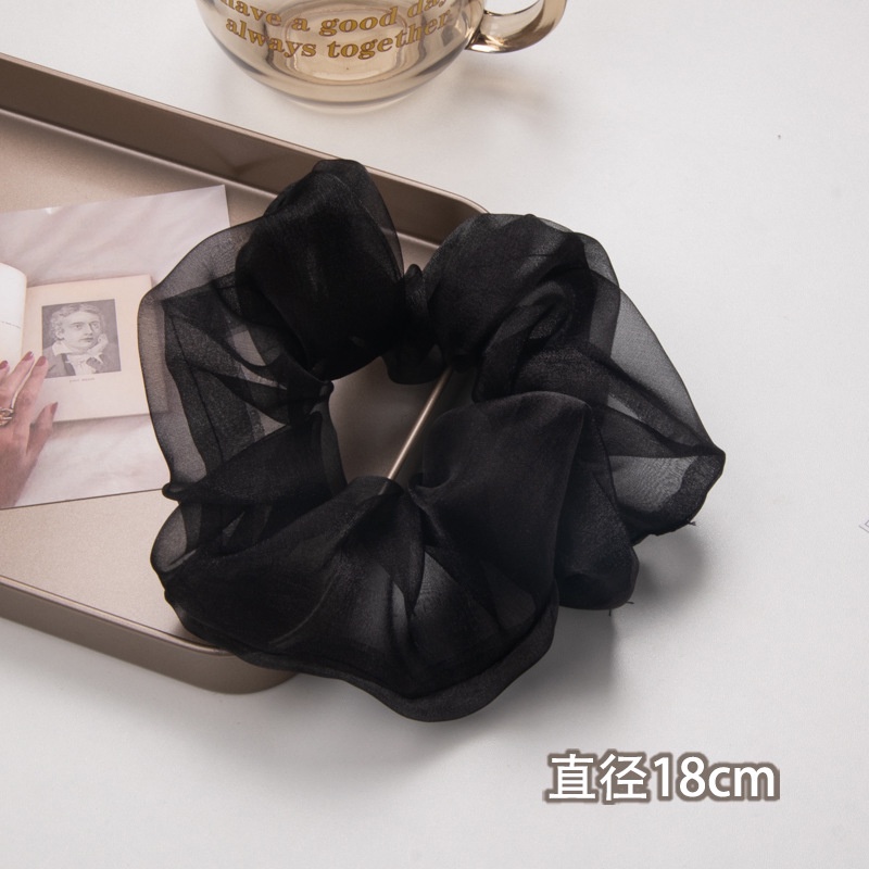 (0419) Dây Chun Scrunchies Vải Voan Kính Ánh Bản To Cổ Điển