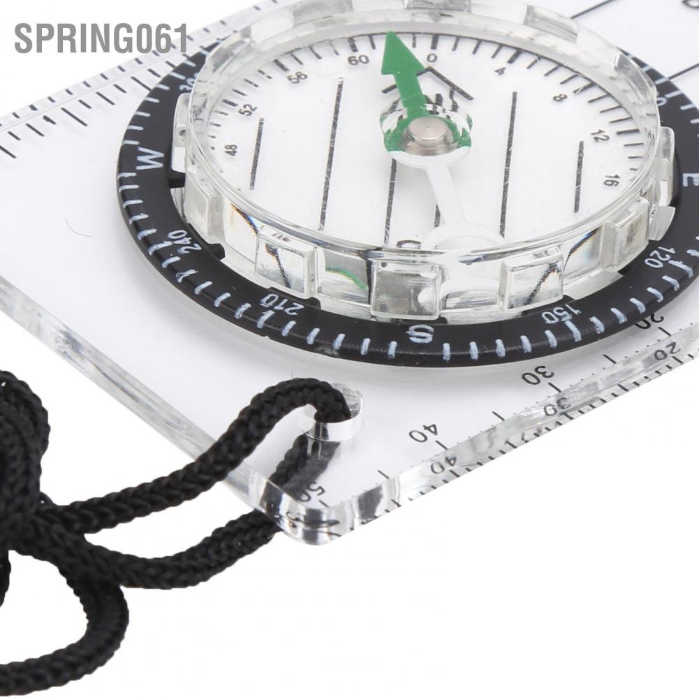 Spring061 Organic Glass Wilderness Survival Outdoor Equipment Multi‑Function Compass Scale Ruler