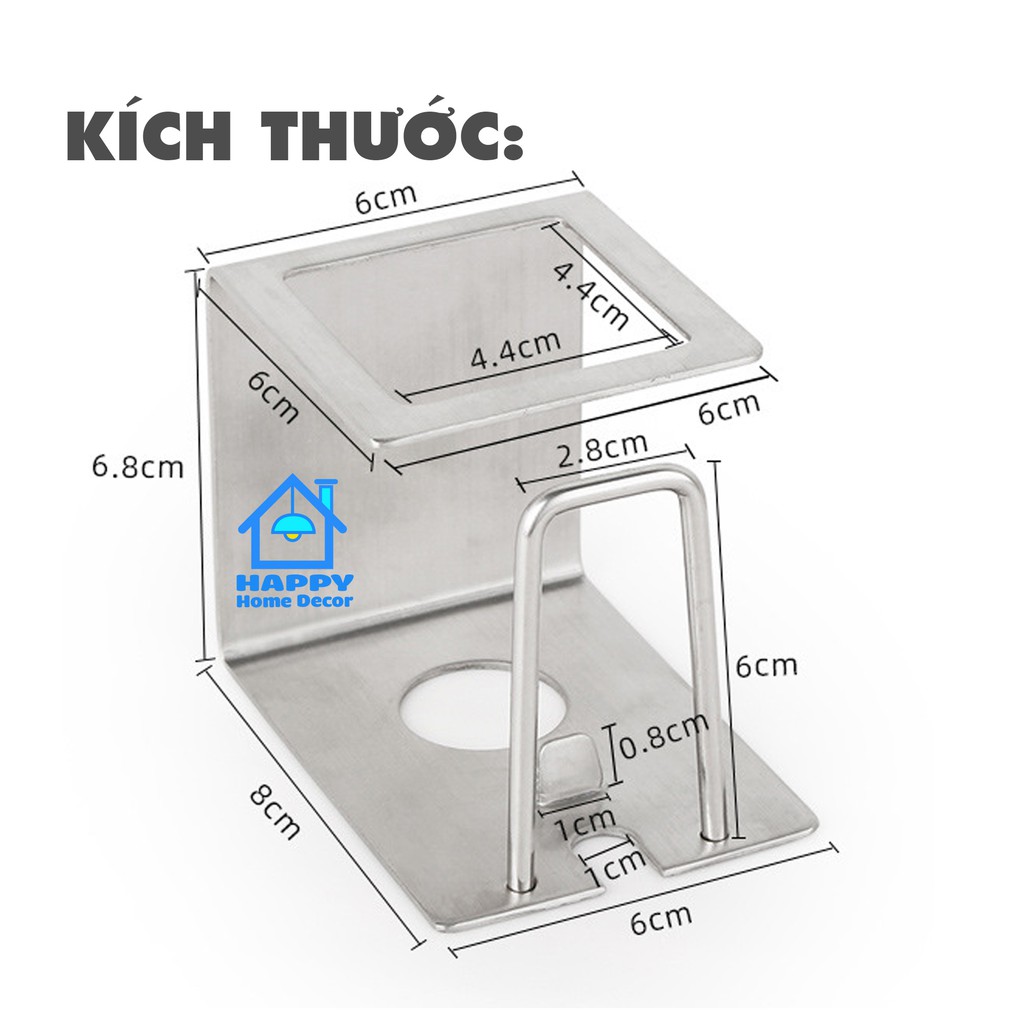 Giá treo 💰 FREESHIP 💰 Giá treo bàn chải kem đánh răng cốc súc miệng đa năng inox 304 dán tường gạch men MBC2IN1