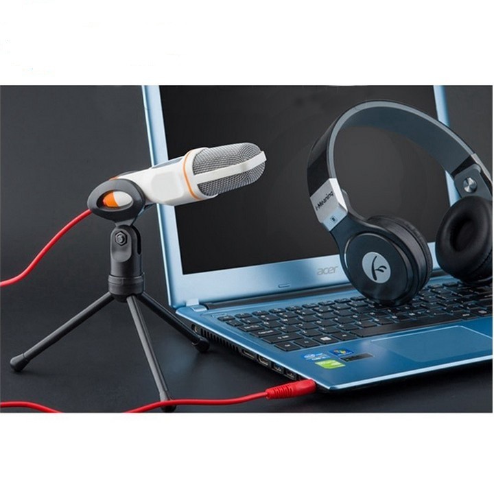 MIC Thu Âm Kèm Giá Đỡ Tương thích smartphone, máy tính bảng, máy tính để bàn, laptop MIC V10