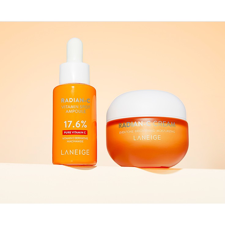 MBC Dòng dưỡng trắng da từ vitamin C LN Radian-C Cream kem dưỡng 30g/Spot Ampoule tinh chất10g