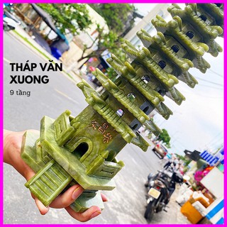 Mẫu hot Tháp văn xương đá xanh aven nguyên khối , vật trưng bày phong thủy, biểu tượng trí tuệ, sáng suốt, tinh thông hà