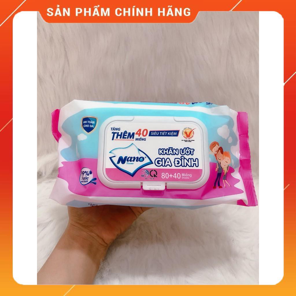 Khăn ướt gia đình Nano 120 tờ