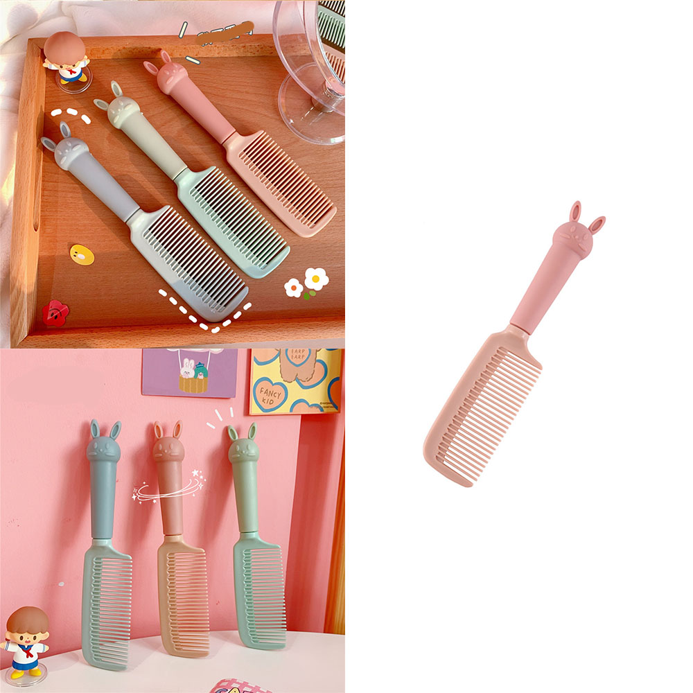 [Hàng mới về] Lược Chải Tóc Bằng Nhựa Chống Tĩnh Điện Thiết Kế Hình Chú Thỏ Dễ Thương