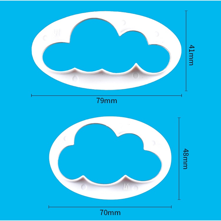 Bộ 5 Khuôn cắt đất sét, đất nặn, khuôn cắt bánh ngọt hình đám mây