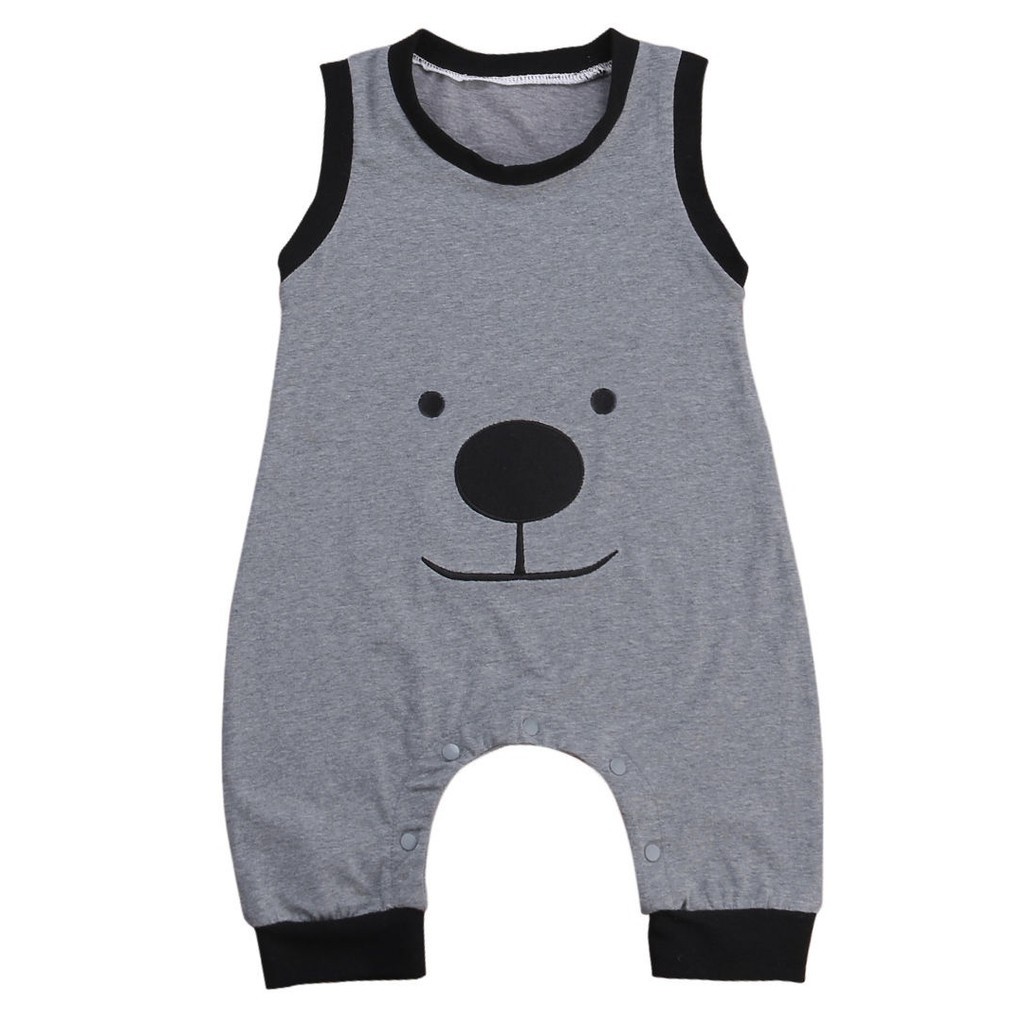 ღ♛ღHot Summer Cute Baby Boys Bear Clothes Sleeveless Bodysuit Jumpsuit Romper Outfits