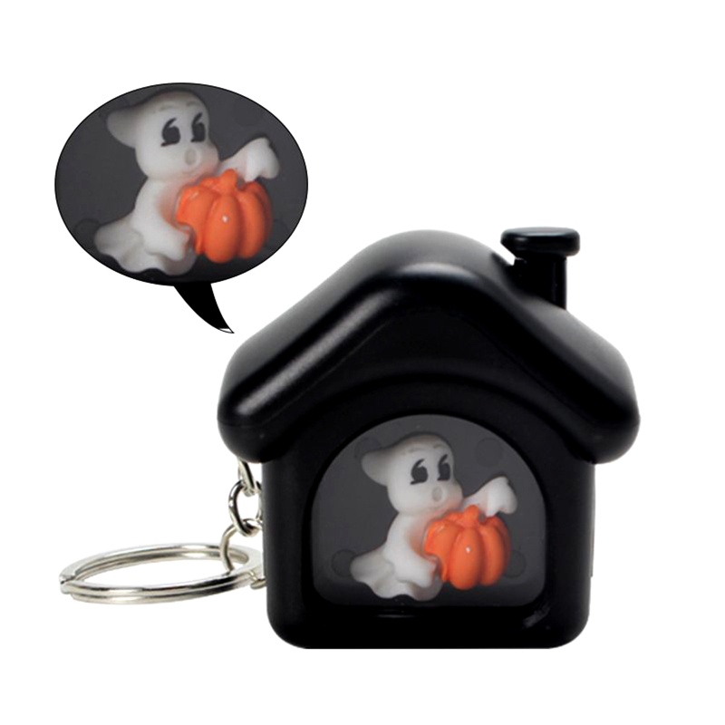 Móc Khóa Hình Bí Ngô / Ma Mini Có Đèn LED Và Âm Thanh Độc Đáo