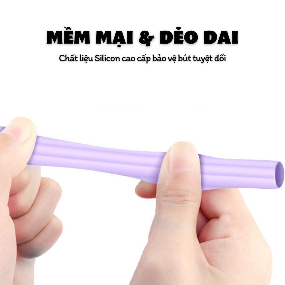 Bọc silicon, vỏ, case dành cho Apple Pen 1/2 + Stylus Gen 2 Pro, vẫn có thể hít vào cạnh iPad và sạc không dây