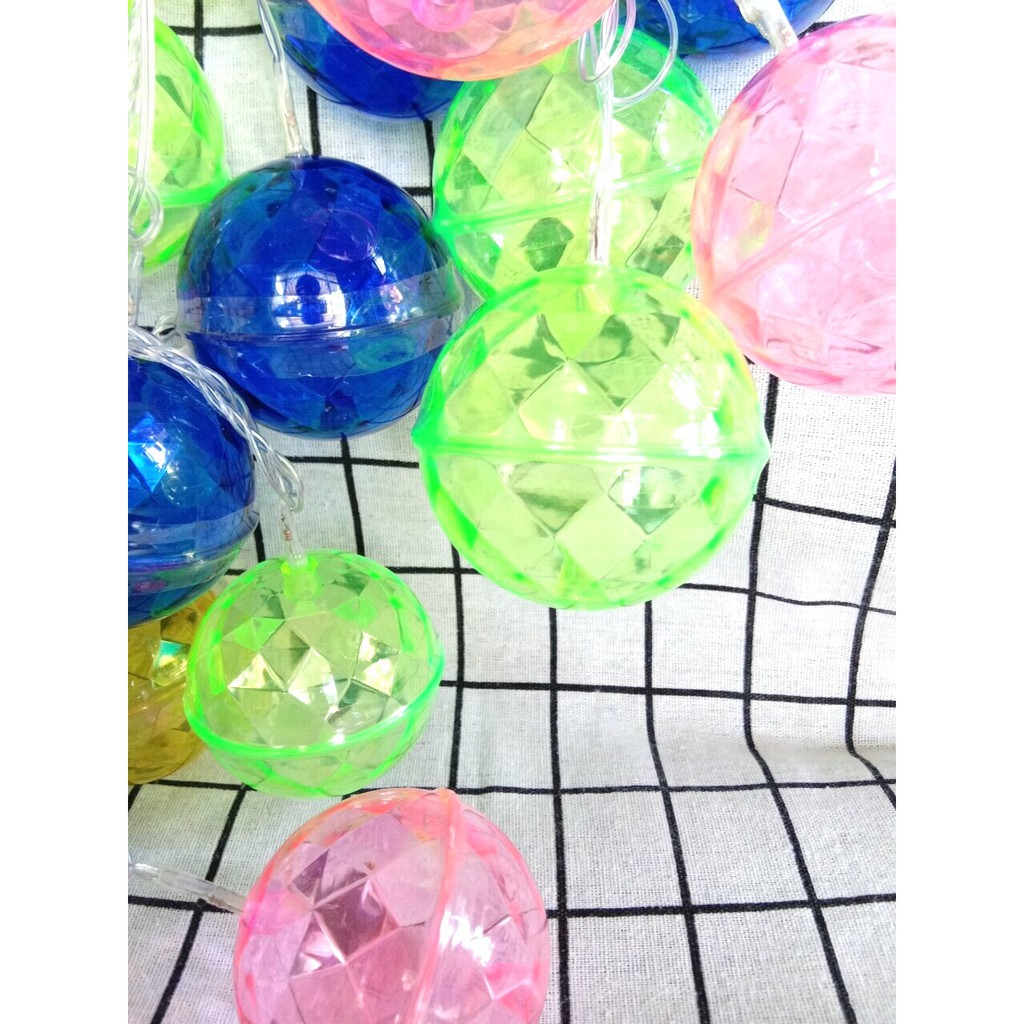 Dây đèn trang trí banh tròn nhiều màu 5 mét