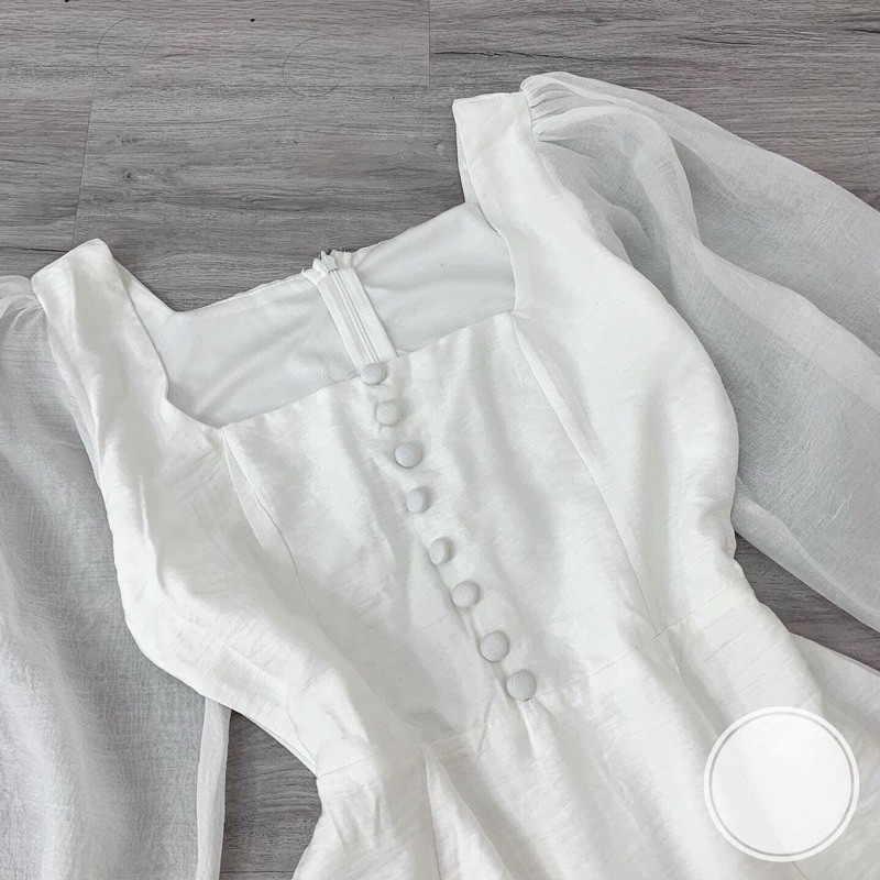 HÌNH CHỤP THẬT- ĐẦM TRẮNG NÚT BỌC