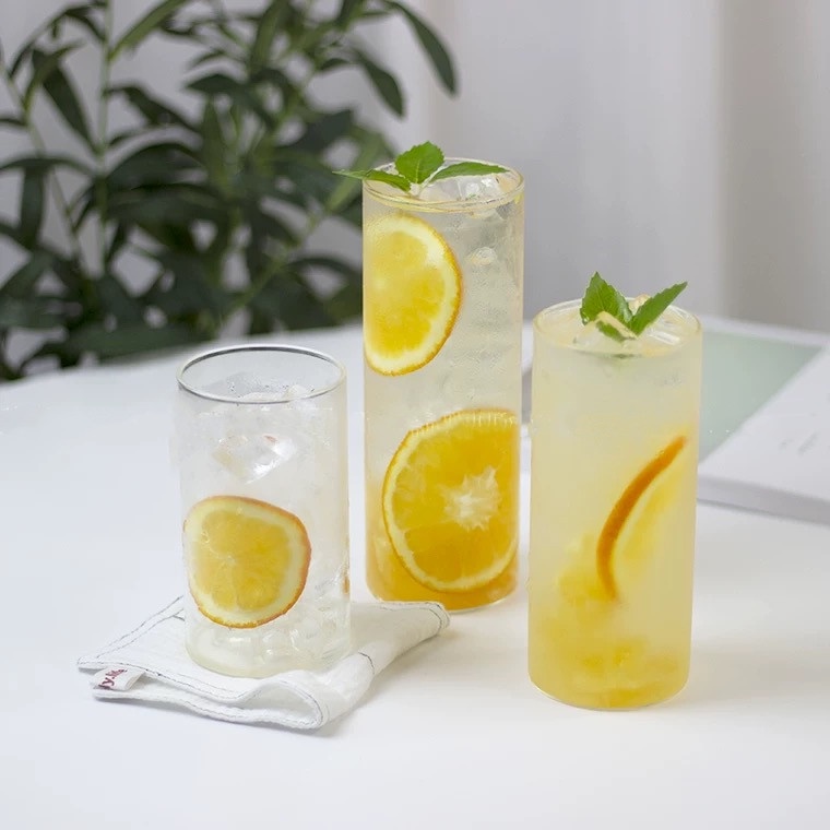 Cốc thủy tinh dáng thẳng chịu nhiệt đựng nước nóng nước lạnh tiện dụng