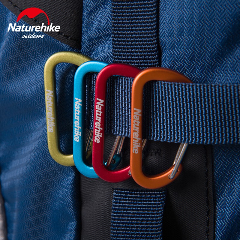 NATUREHIKE Bộ 16 Móc Khóa Hợp Kim Nhôm Hình Chữ D 4cm Chuyên Dụng Cho Leo Núi Cắm Trại