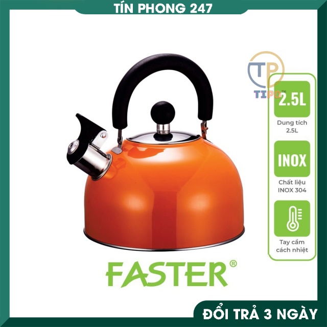 Ấm Đun Bếp Từ, Ấm Đun Nước Inox 304 Faster 2.5 L