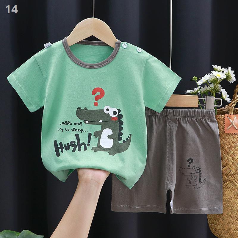 Bộ đồ ngắn tay trẻ em quần áo 100% cotton short bé trai gái lỡ thun 0-7 tuổi mùa hè