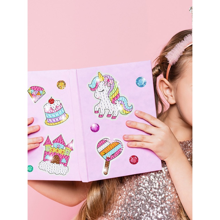 Bộ Tranh Đính Đá Tự Làm Họa Tiết Đá Lấp Lánh Dành Cho Bé Trai Gái 5 Tuổi