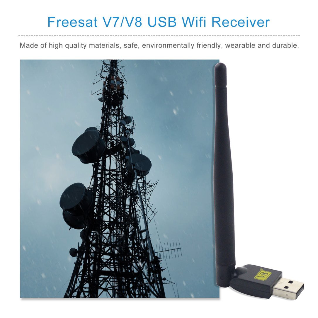 Đầu thu sóng vệ tinh Usb Wifi 2.4Ghz có ăng ten cho Freesat V7/V8 HD