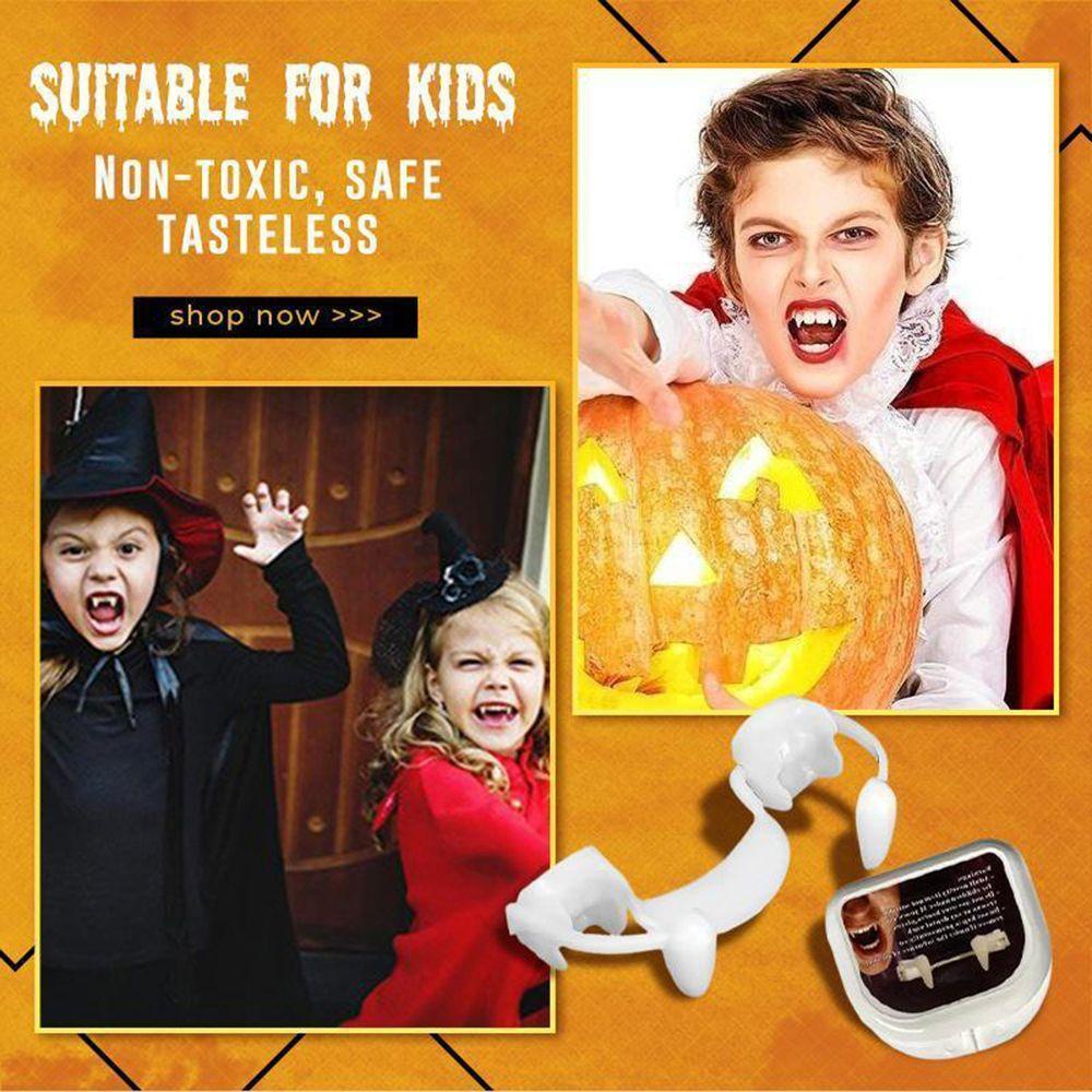 Bộ 2 Răng Nanh Giả Hóa Trang Zombie Ma Cà Rồng Có Thể Tái Sử