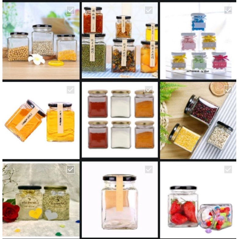 5 HỦ THỦY TINH VUÔNG 750ML / 500ML / 380ML/ 300ML/ 200ML/ 100ML