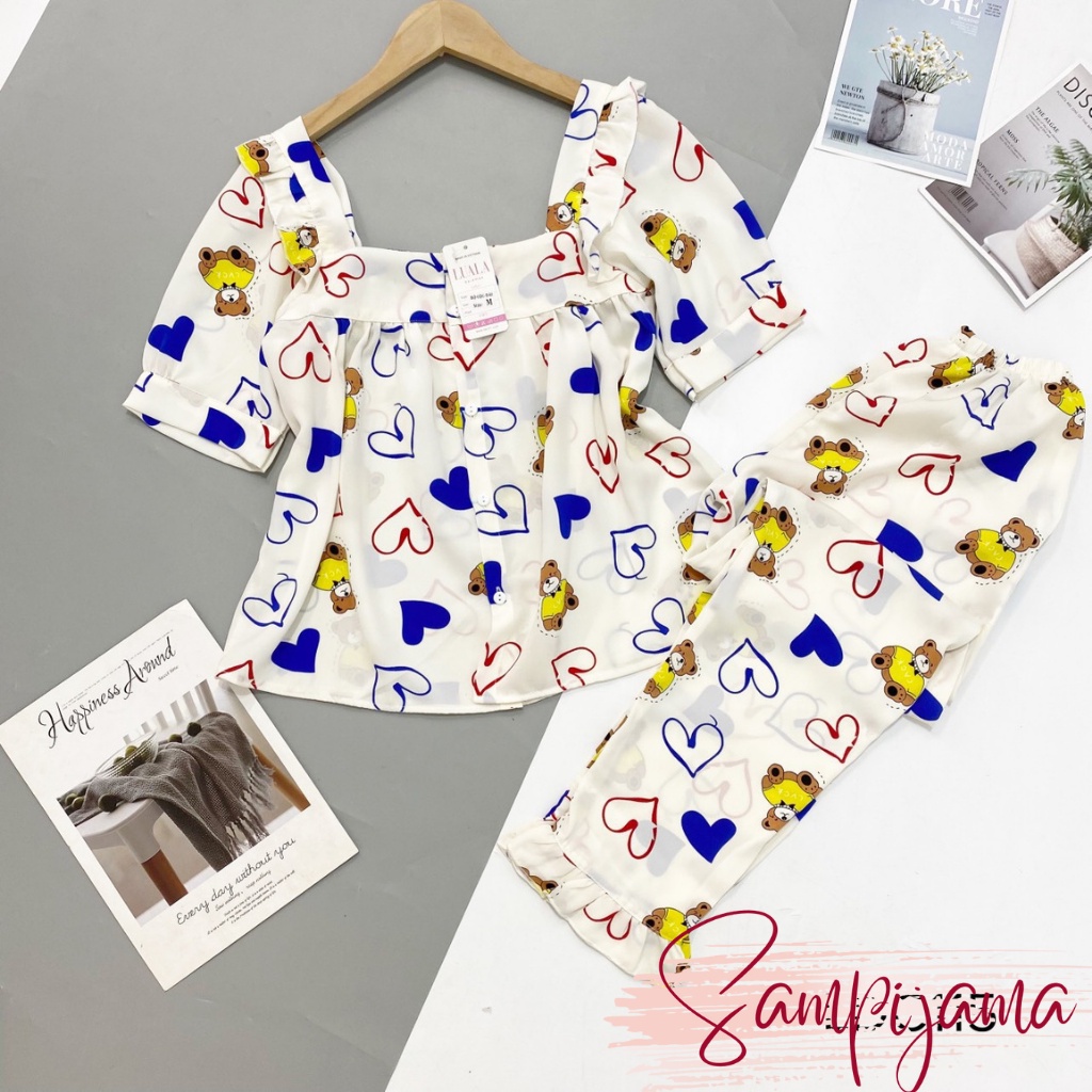 ⚡BÁN LỖ XIN ĐÁNH GIÁ 5 SAO⚡ Đồ ngủ nữ pijama, bộ mặc nhà, chất liệu lụa latin, mềm mịn, thấm mồ hôi, Sam pijama