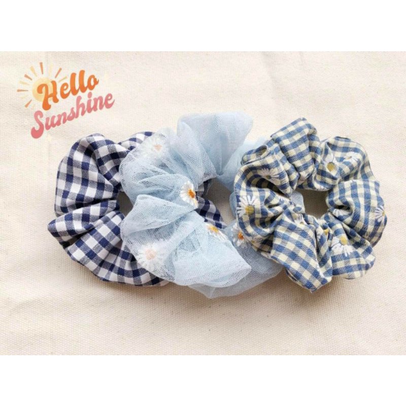 Set 3 cột tóc scrunchies theo tone màu pastel phong cách mới cho nữ