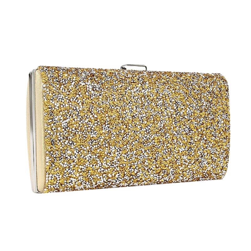 Ví Cầm Tay Đính Đá Lấp Lánh Phong Cách Retro Thời Trang Dự Tiệc Cho Nữ
