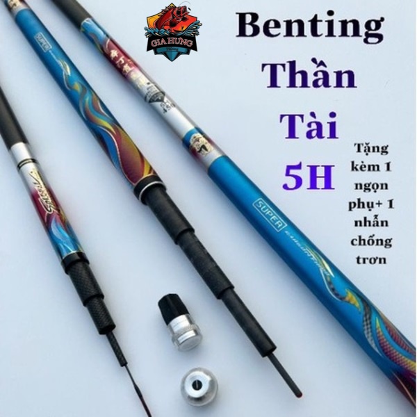 Cần câu tay Benting Thần tài 5h tặng 1 ngọn phụ 1 nhẫn. cần làm bằng 4 lớp carbon tạo độ nhẹ, khoẻ, chắc chắn