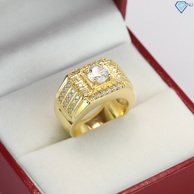 Nhẫn nam bạc xi mạ vàng 18K đẹp đính đá sang trọng NNA0066-XV Trang Sức TNJ