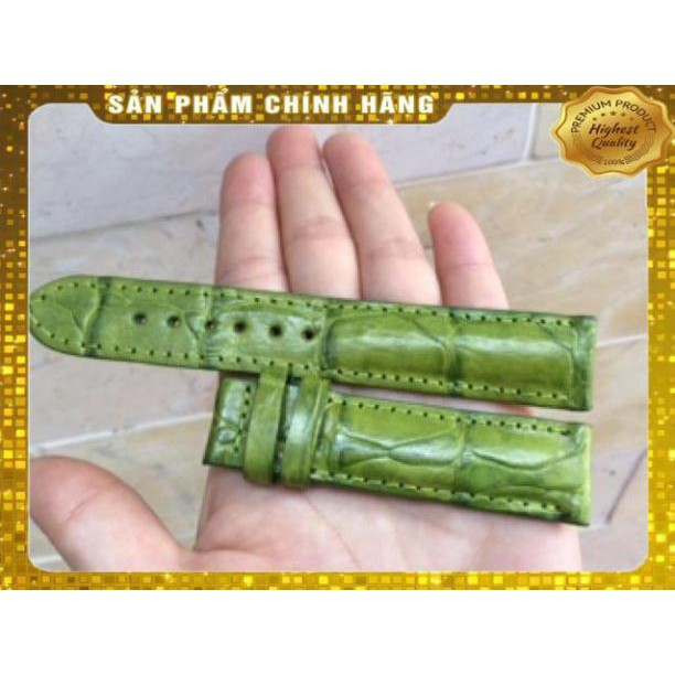 Thẻ BH 12 Tháng -  Dây Đồng Hồ 2 Mặt Da Cá Sấu Màu Xanh Mạ size 20 . Hàng Cao Cấp, xịn, Rẻ, Đẹp