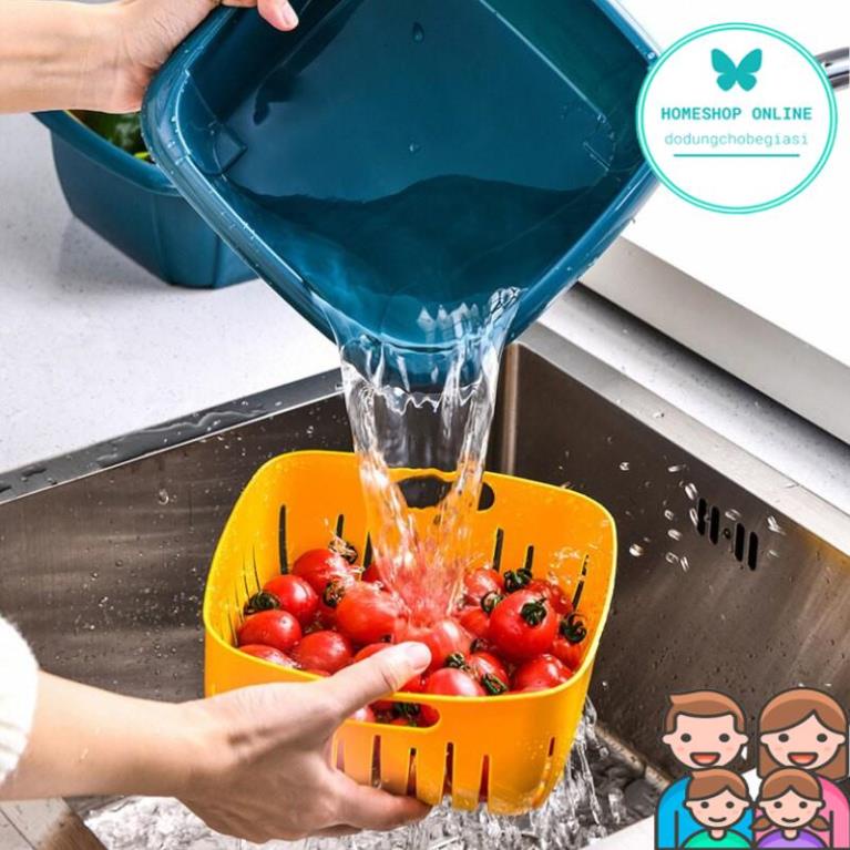 Rổ có nắp đậy - Rổ Hộp đựng thực phẩm rau củ quả có nắp đậy - Rổ đa năng 3in1 - Rổ nhựa có nắp giá sỉ